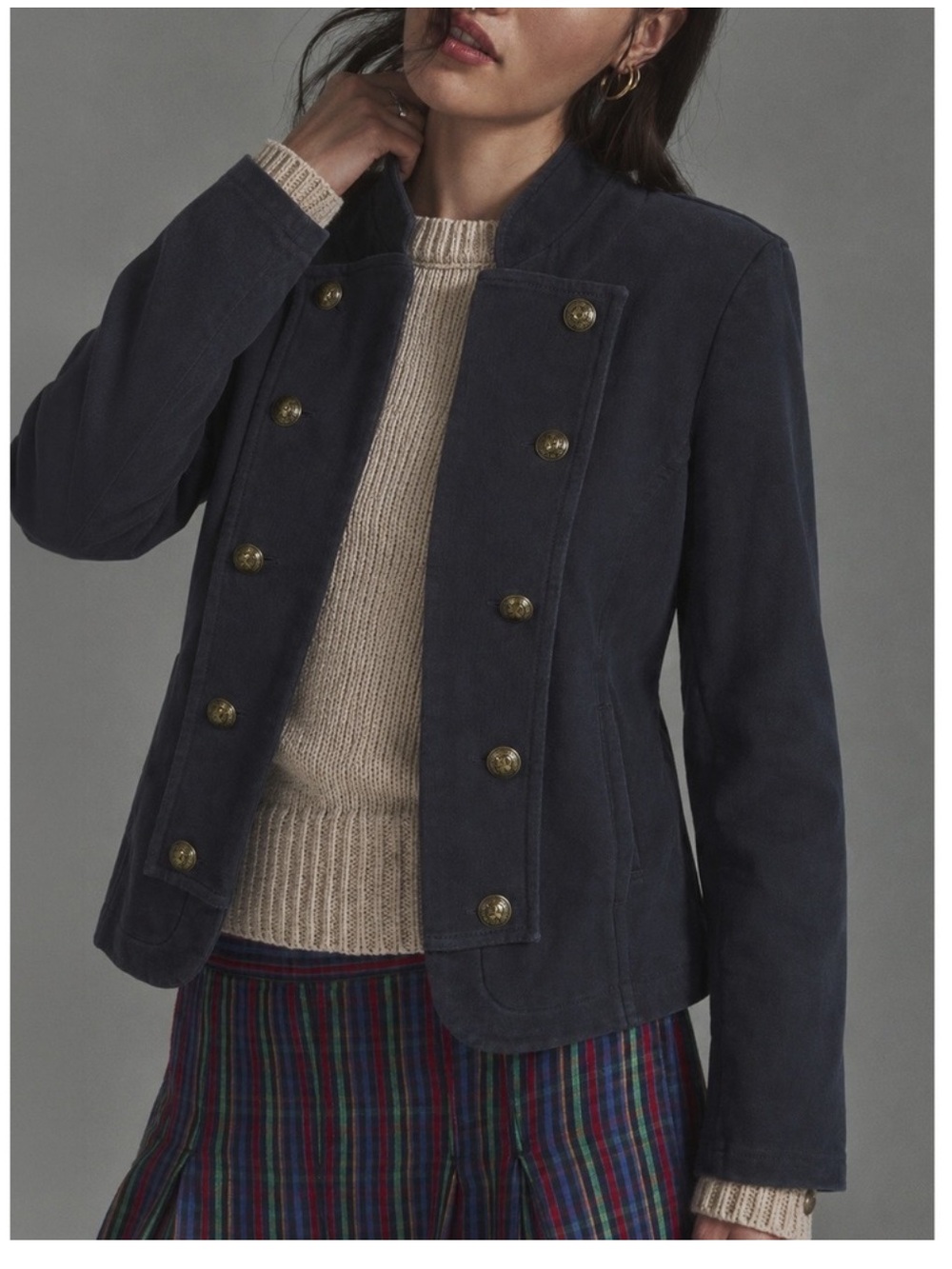 Tommy Hilfiger Navy Military-Style Double-Breasted jacket